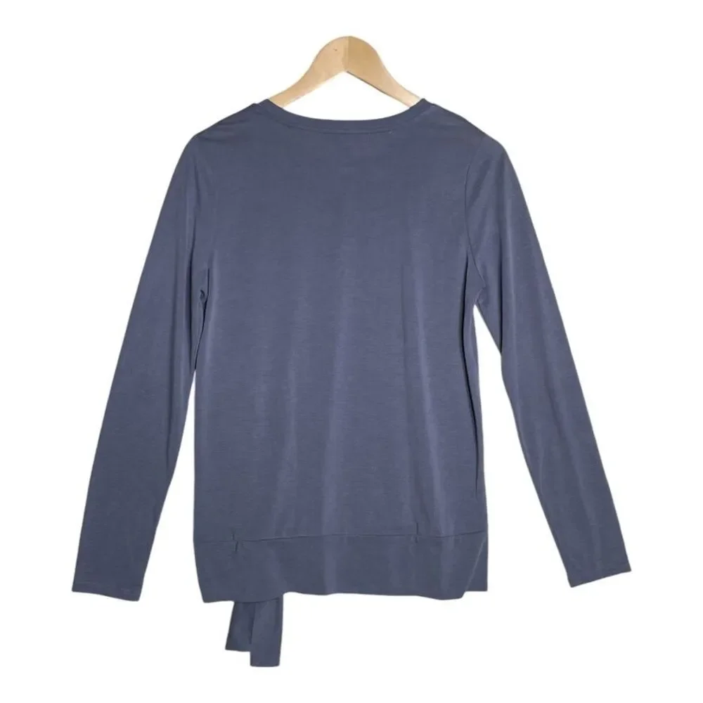 Banana Republic Women's Long‎ Sleeve Front Tie Blue Sand Wash Top Size Small